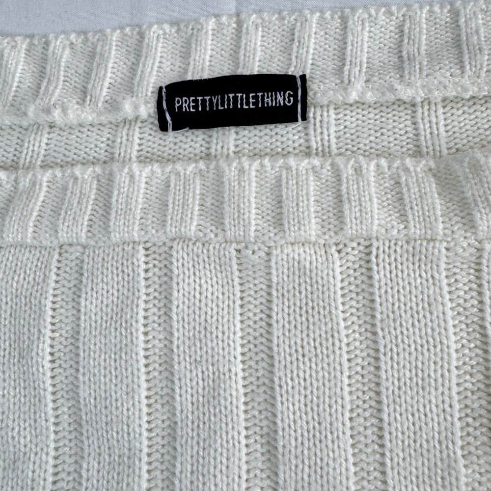 Cream Ribbed Knit Sweater - Picture 4 of 8